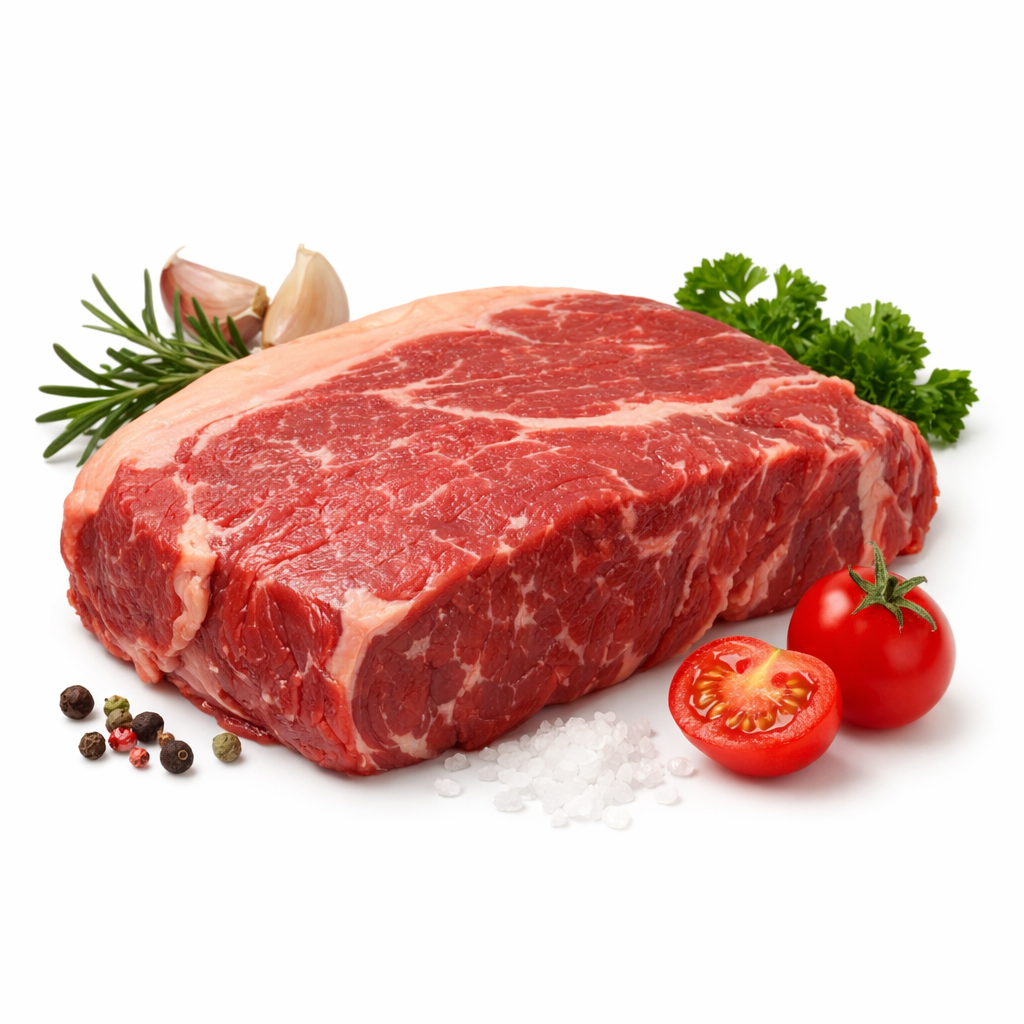 Bife da cernelha com aromáticos e tomate